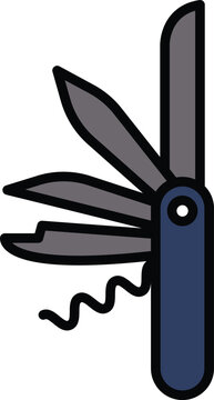 recommend clip art: Pocket knife icon in line style.