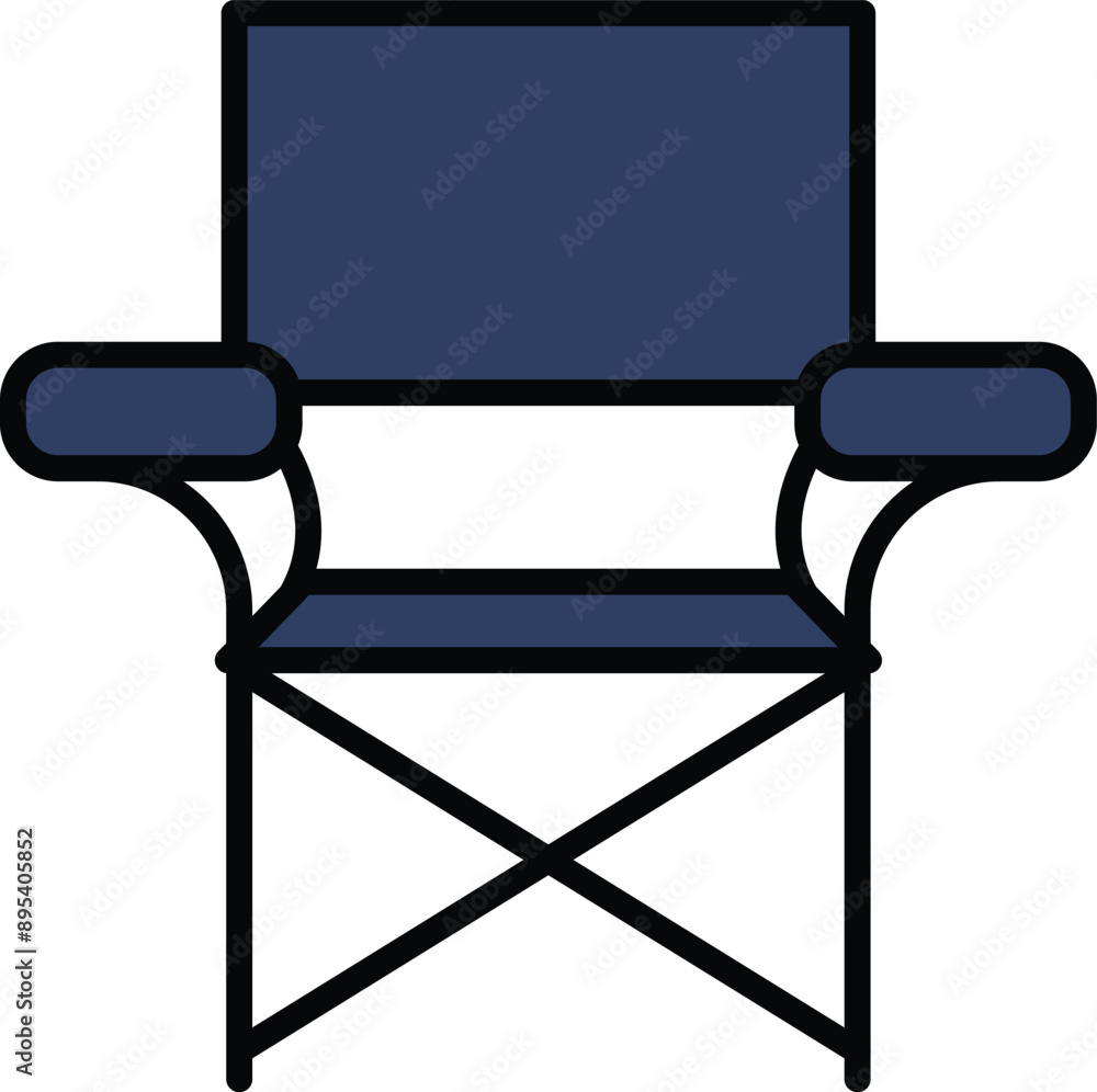 Canvas Prints camping chair icon in line style.