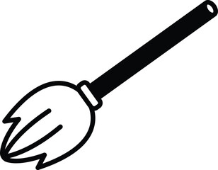 witch's broom in line icon style