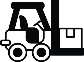 Forklift in line icon style