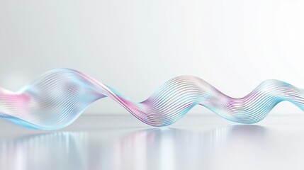 A colorful wave is shown on a white background