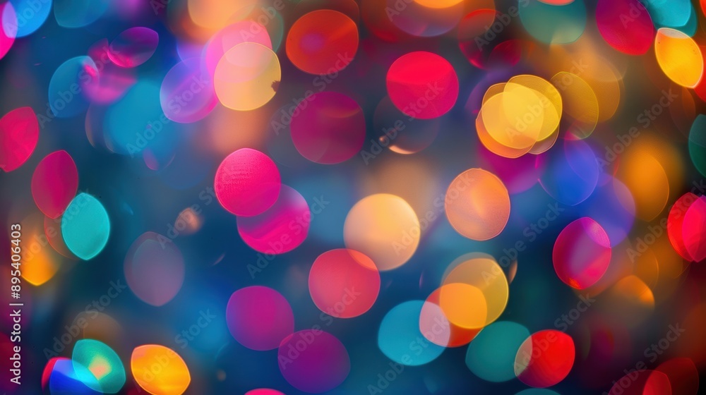 Aufkleber a vibrant display of colorful bokeh lights creating a mesmerizing abstract glow with a dreamy atmosp