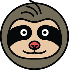 sloth in line icon style