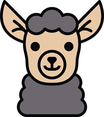 Fototapeta premium alpaca in line icon style