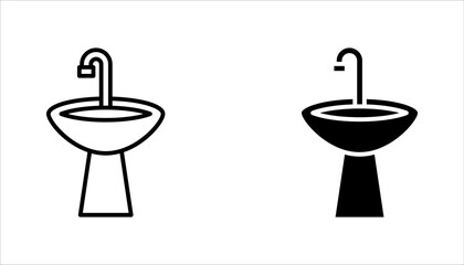 Bathroom sink unit line icon set, outline vector sign, vector illustration on white background