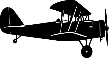 Vector illustration vintage  biplane 