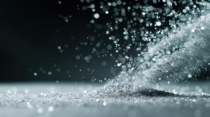 A black background with a lot of silver glitter