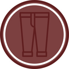 Pants Vector Line Double Circle Maroon