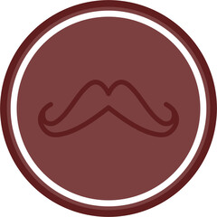 Moustache Vector Line Double Circle Maroon