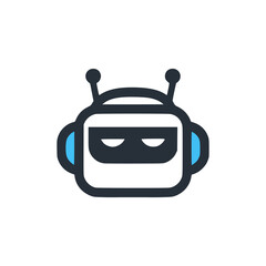 cool robot technology logo vector illustration template design