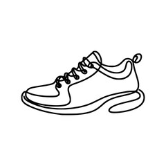 one line continuous shoe vector illustration template design