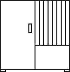 Wardrobe Line Icon Template. Cupboard Icon in Monoline Concept
