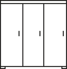 Wardrobe Line Icon Template. Cupboard Icon in Monoline Concept