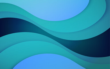 Abstract papercut wave background banner