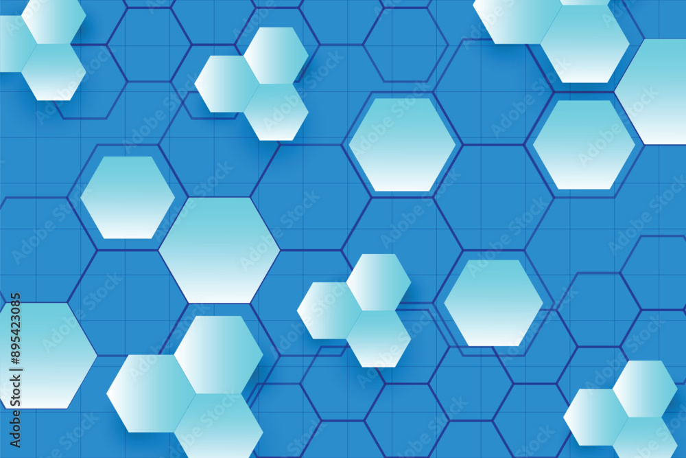 Poster abstract medical background with hexagons shape pattern
