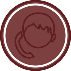 Call Center Vector Line Maroon Circle Maroon