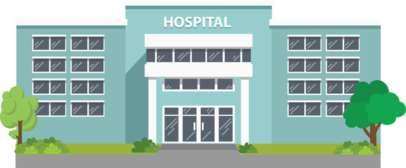 Hospital building, medical icon. Healthcare, hospital and medical diagnostics. Urgency and emergency services