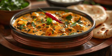 Indian Curry Plate Close-Up