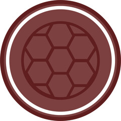 Obraz premium football Vector Line Double Circle Maroon