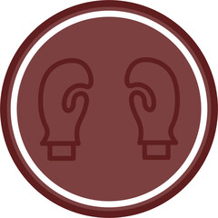 boxinggloves Vector Line Double Circle Maroon