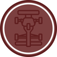 formula car Vector Line Double Circle Maroon