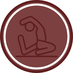 yoga Vector Line Double Circle Maroon