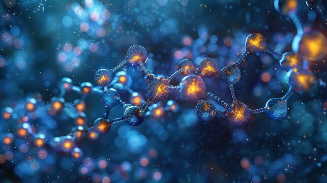 A detailed illustration of a dopamine molecule, showing its chemical structure and highlighting its role as a neurotransmitter in the brain's reward system.
