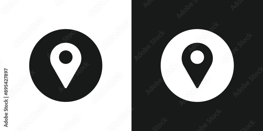 Poster pin location map icon sign symbol for app or website vector.