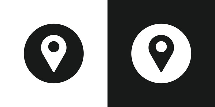 Pin location map icon sign symbol for app or website vector.