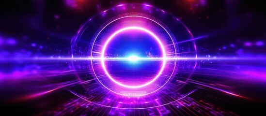 Obraz premium Abstract Neon Circle Portal