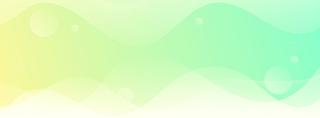 Obraz premium banner background.abstract.green and yellow gradation. wavy up and down. colorful.memphis.eps10