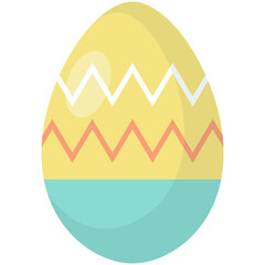 Colorful Easter Eggs Clipart with Simple Pattern Design. Isolated Vector Illustration