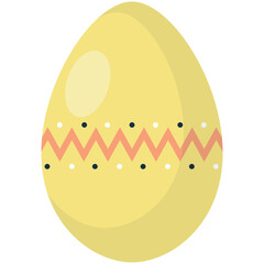 Colorful Easter Eggs Clipart with Simple Pattern Design. Isolated Vector Illustration