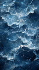 Fototapeta premium The Power of Indigo: Dramatic Ocean Waves
