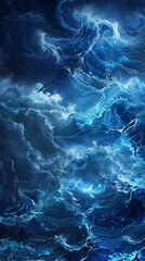 Tranquility Unbound: Indigo Waves Lap the Shore