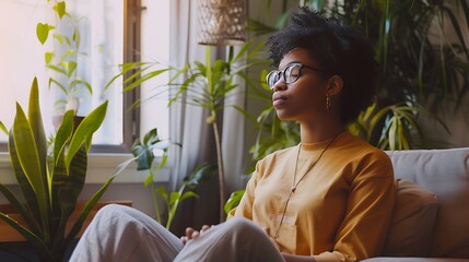 Virtual Mental Health Support: Calm and Focused Patient in Video Consultation