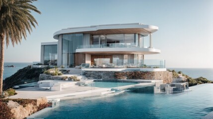 Coastal Oasis: Modern Architectural Masterpiece with Infinity Pool 