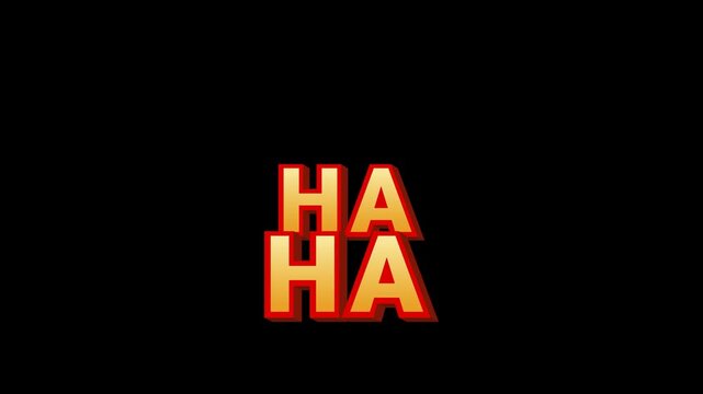 3d laugh expression animation on alpha channel transparent background