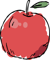 Stylish hand drawn illustration of a Apple, coloring autumn.