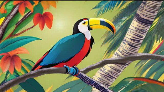 toucan on a branch ,generative ai
