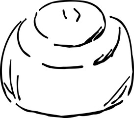 Stylish hand drawn illustration of a Cinnamon Roll, coloring autumn.