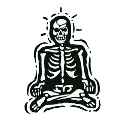 vector illustration of meditating to calm the mind