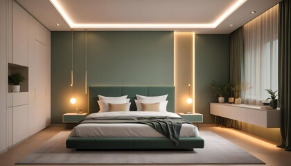 Photo interior modern design room 3d illustration
