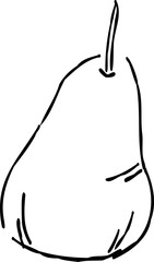 Stylish hand drawn illustration of a Pear, coloring autumn.
