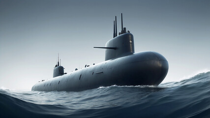 submarine using sonar waves to navigate the seabed. The waves should create a detailed map of the underwater terrain