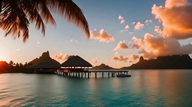 Sunset In Bora Bora, French Polynesia, south pacific ocean, Mount Otemanu, Matira Beach, Bora Bora Lagoonarium, and the Bora Bora Yacht Club, travel videos, travel vlogs, travelling