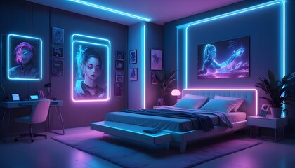 Photo interior modern design room 3d illustration