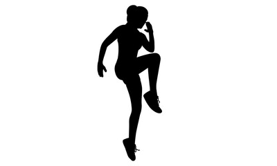 silhouette of woman stretching vector illustration