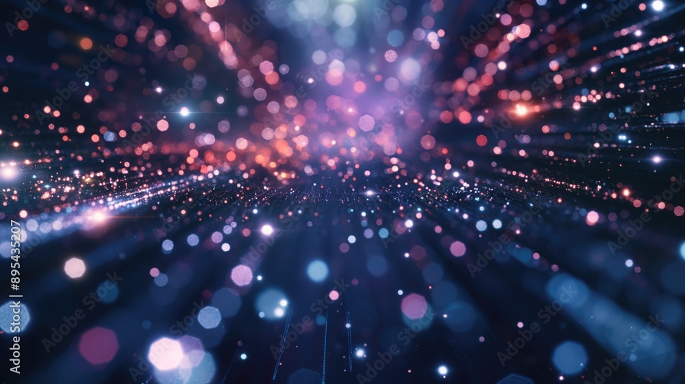 Poster swirling light and color create a mesmerizing galaxy of twinkling stars and nebulous clouds, a visua