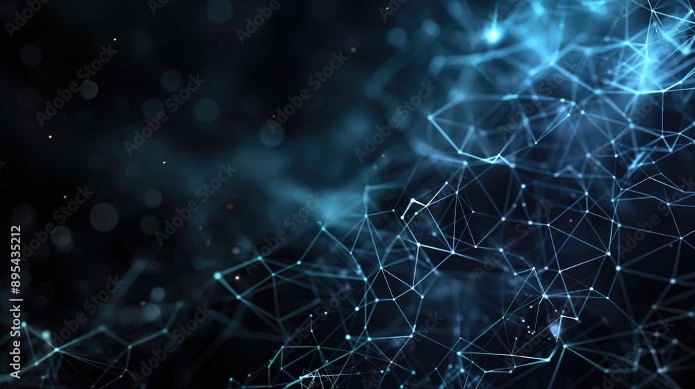 Poster an ethereal network of glowing lines and points dances across a dark canvas, creating a mesmerizing 